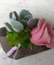 Succulent and Rose Boutonniere