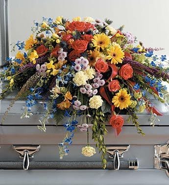 Multi-Colored Casket Spray | Sympathy Floral Delivery (NJ) Bosland's ...