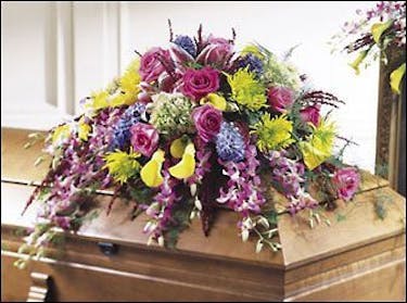 Fragrant Casket Spray | Wayne (NJ) Sympathy & Funeral Flowers | Bosland ...